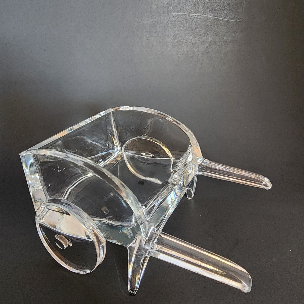 VINTAGE Glass Wheelbarrow Ashtray/Dish
